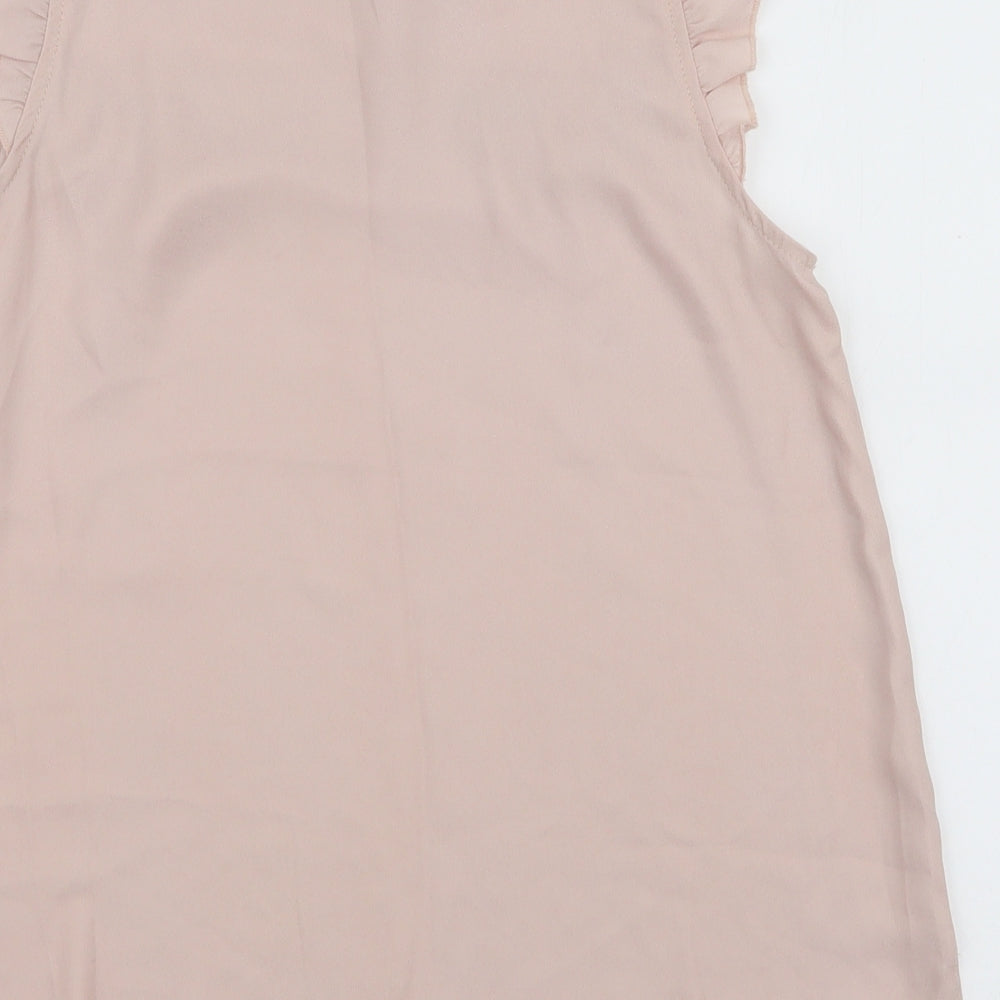 Red Herring Womens Pink  Polyester Basic Blouse Size 10 Round Neck