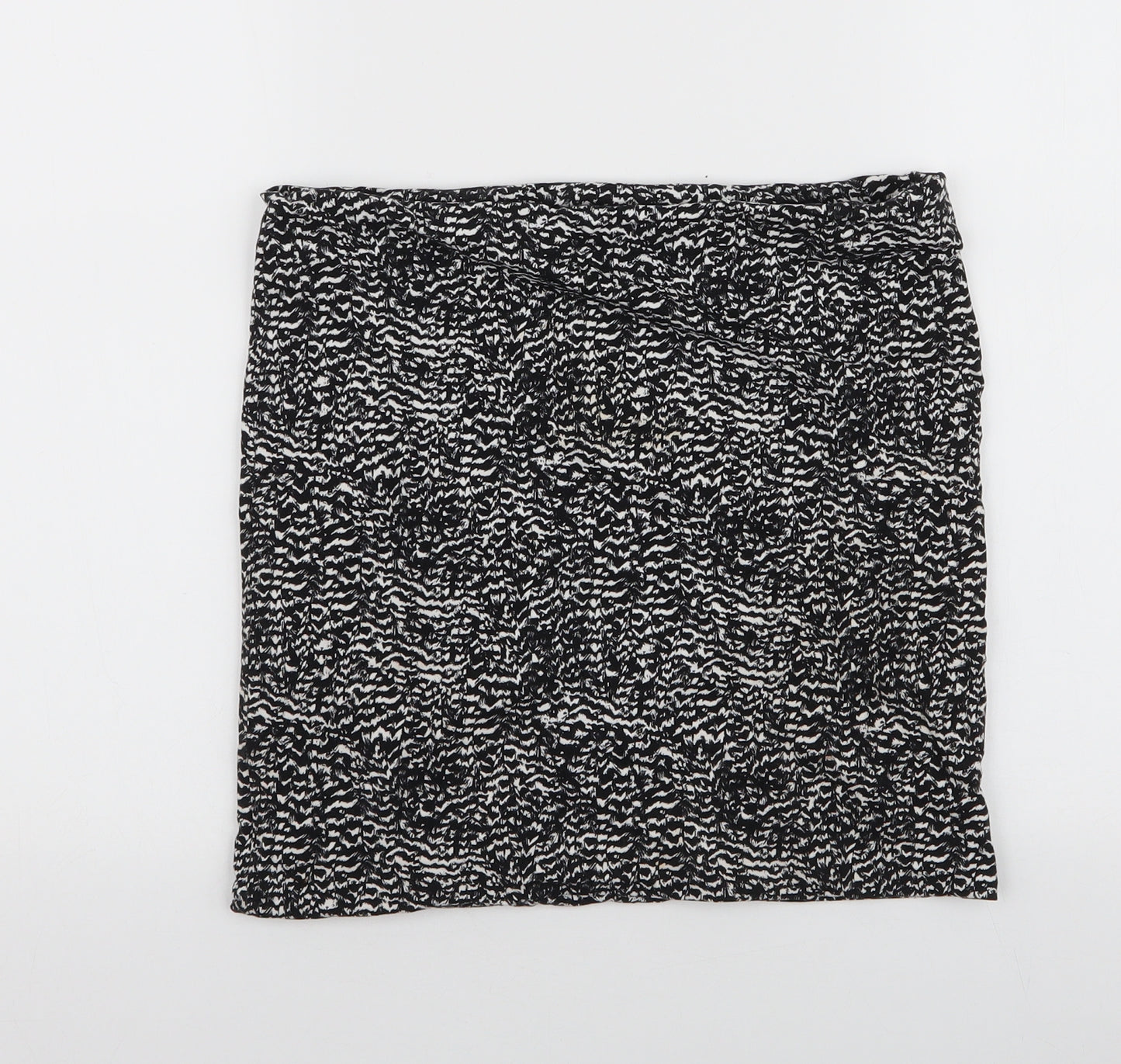 H&M Womens Black Animal Print Cotton Mini Skirt Size S