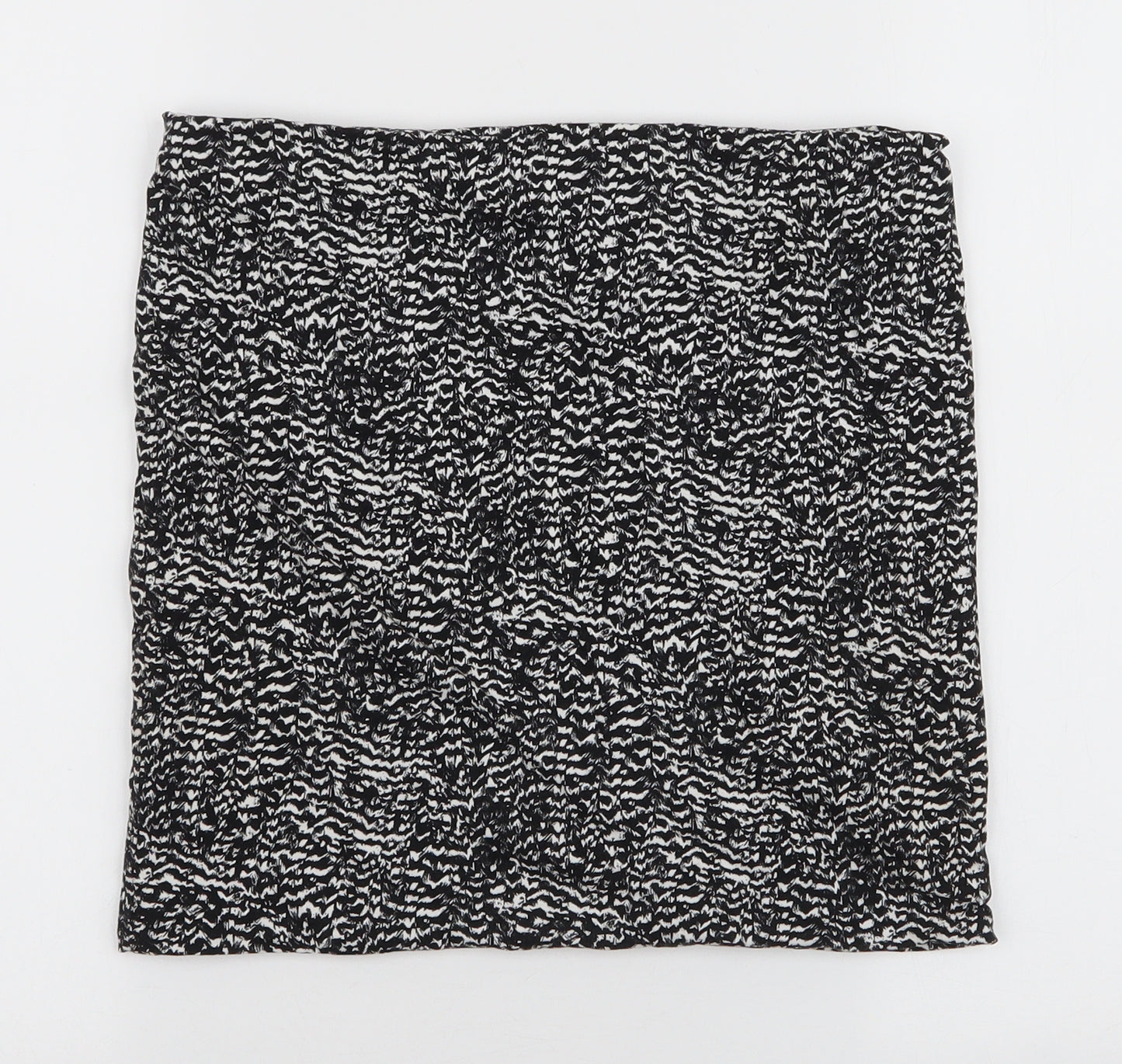 H&M Womens Black Animal Print Cotton Mini Skirt Size S