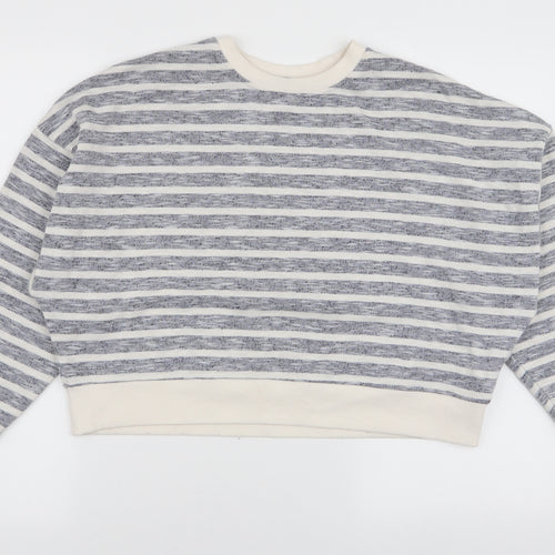 Primark Womens Blue Striped Polyester Pullover Sweatshirt Size M  Pullover