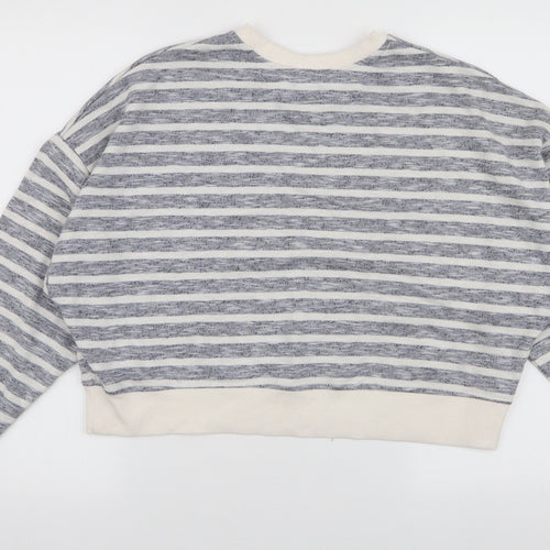 Primark Womens Blue Striped Polyester Pullover Sweatshirt Size M  Pullover