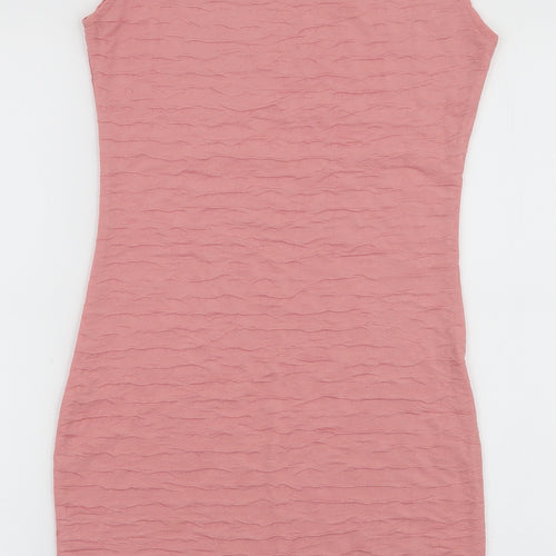 Preworn Womens Pink  Polyester Bodycon  Size S  Round Neck Pullover