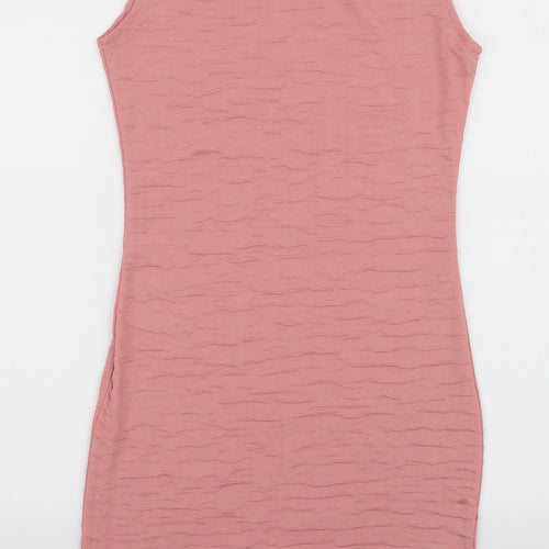 Preworn Womens Pink  Polyester Bodycon  Size S  Round Neck Pullover