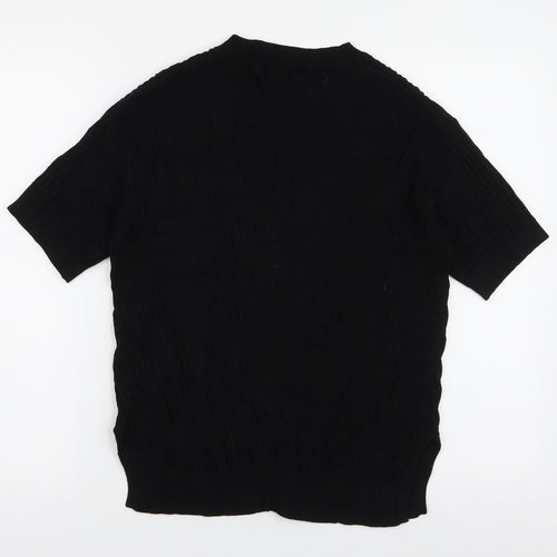 Marks and Spencer Womens Black V-Neck  Viscose Pullover Jumper Size S