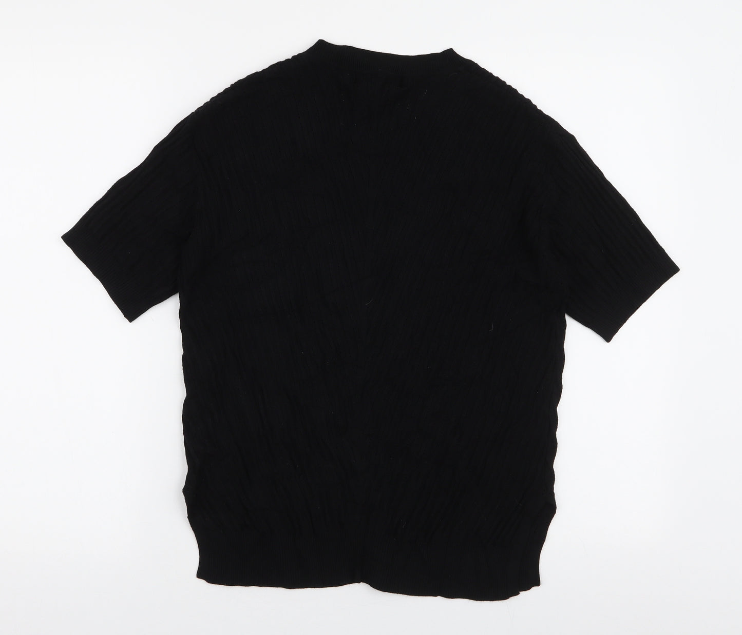 Marks and Spencer Womens Black V-Neck  Viscose Pullover Jumper Size S