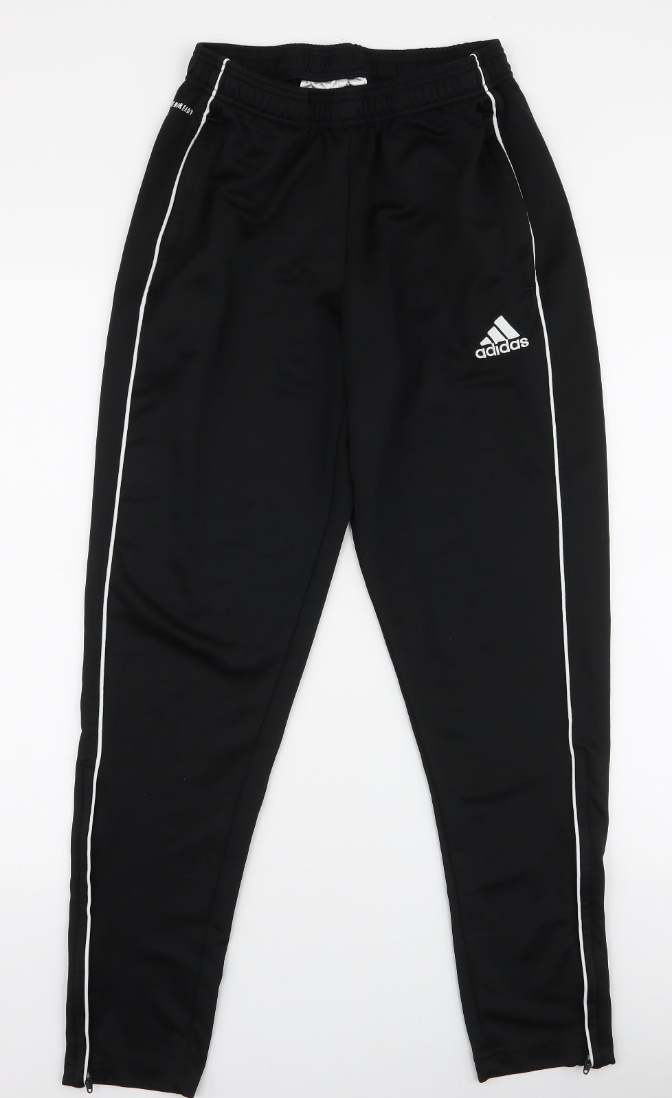 adidas Mens Black  Polyester Jogger Trousers Size M L28 in Slim Drawstring