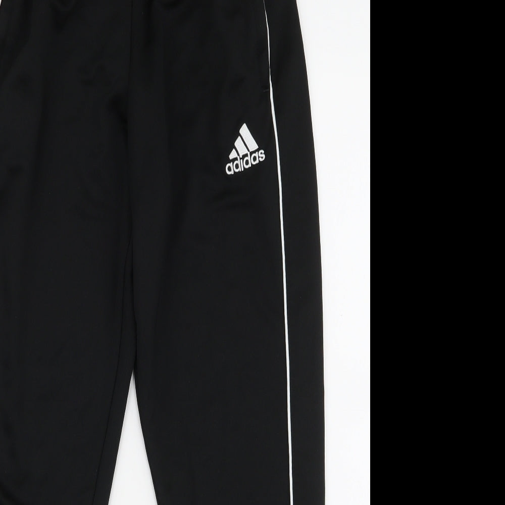 adidas Mens Black  Polyester Jogger Trousers Size M L28 in Slim Drawstring