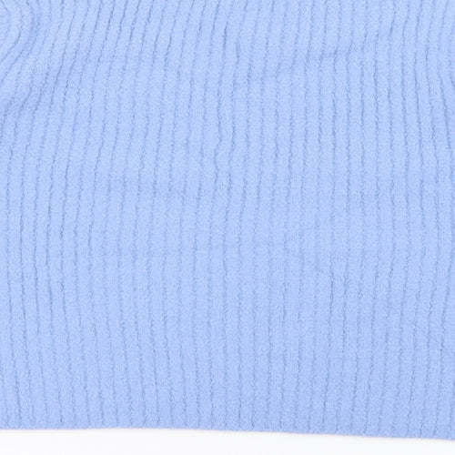 New Look Womens Blue Crew Neck  Nylon Pullover Jumper Size 14