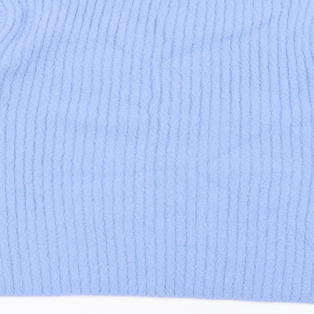 New Look Womens Blue Crew Neck  Nylon Pullover Jumper Size 14