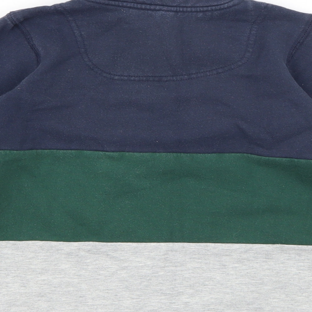 Joules Boys Multicoloured High Neck Colourblock Cotton Pullover Jumper Size 5 Years  Zip