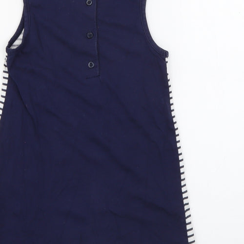minicone Girls Blue Striped Cotton Tank Dress  Size 3 Years  Round Neck