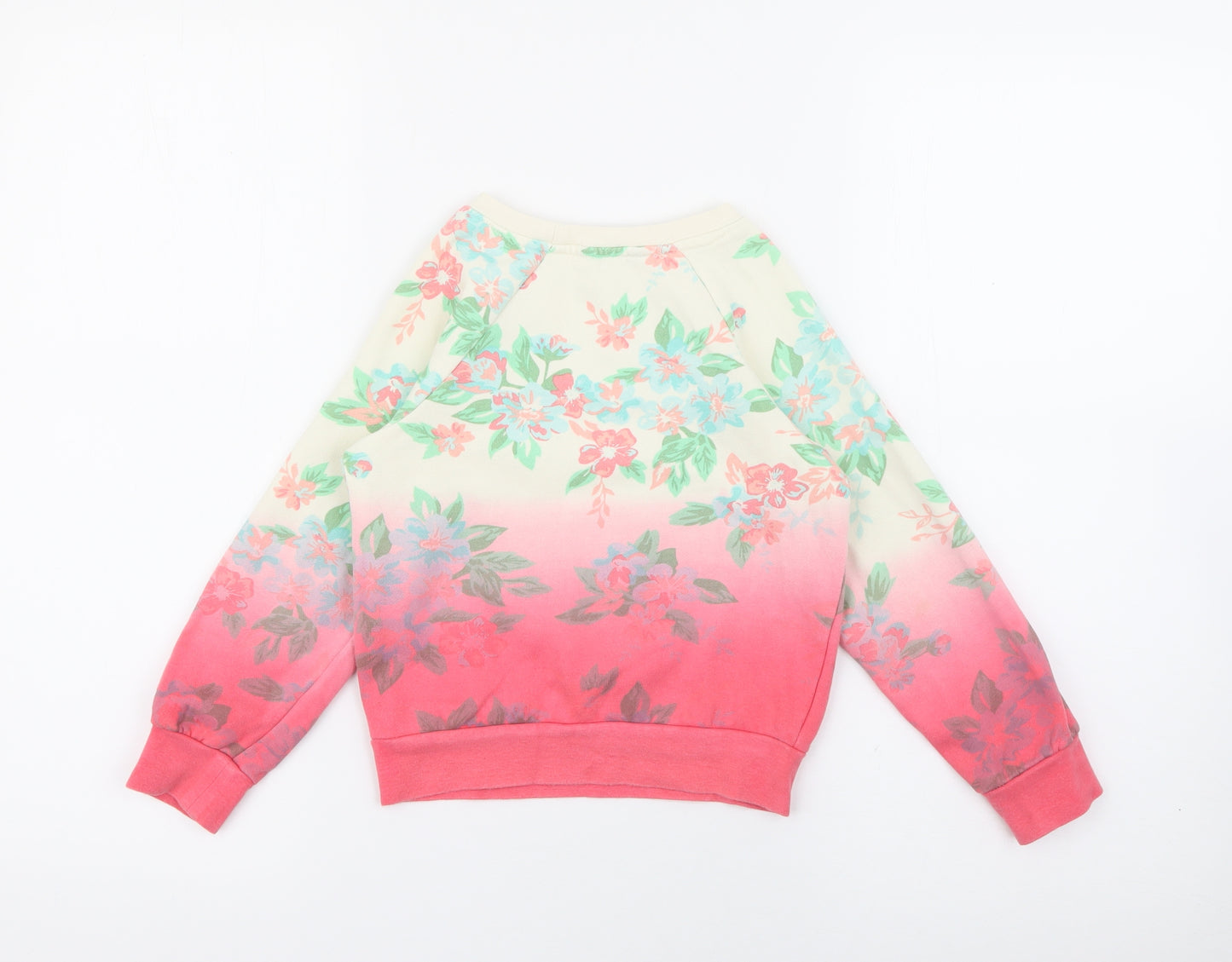 George Girls Pink Floral Cotton Pullover Sweatshirt Size 4-5 Years