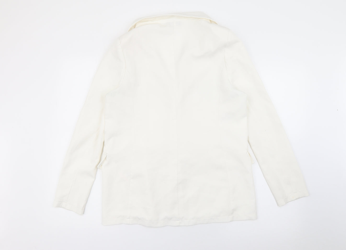 PRETTYLITTLETHING Womens White  Polyester Jacket Blazer Size 12   - Corset Detail
