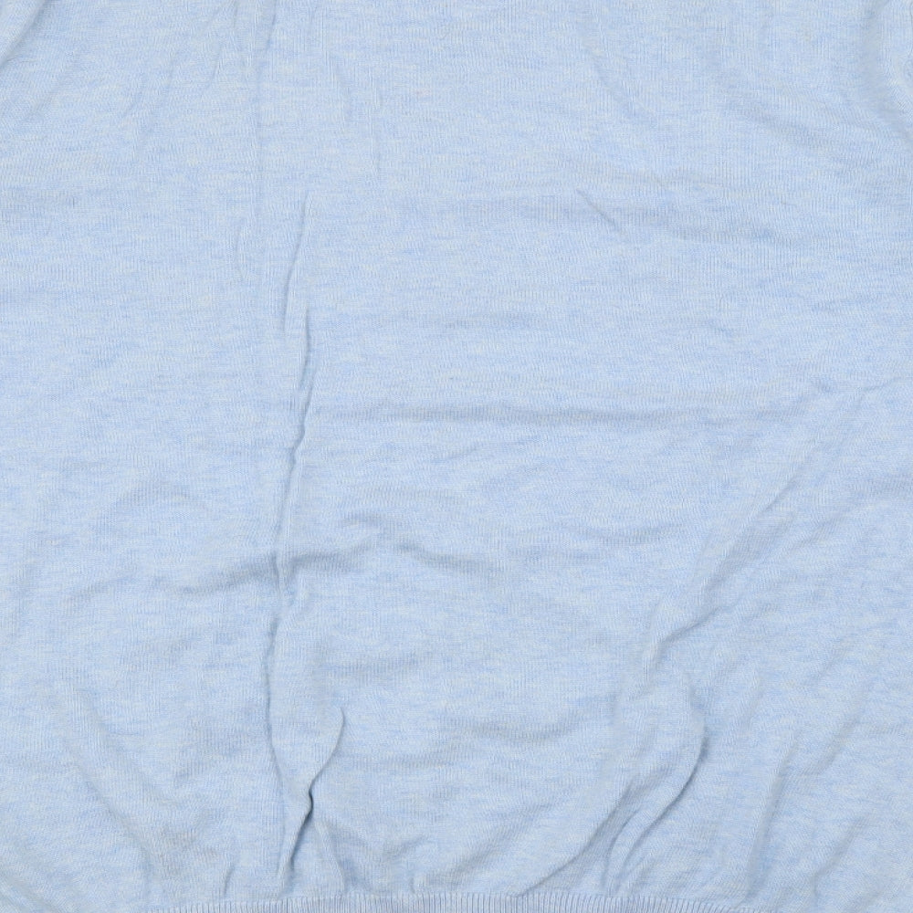 Goodsouls Mens Blue Crew Neck  Cotton Pullover Jumper Size L