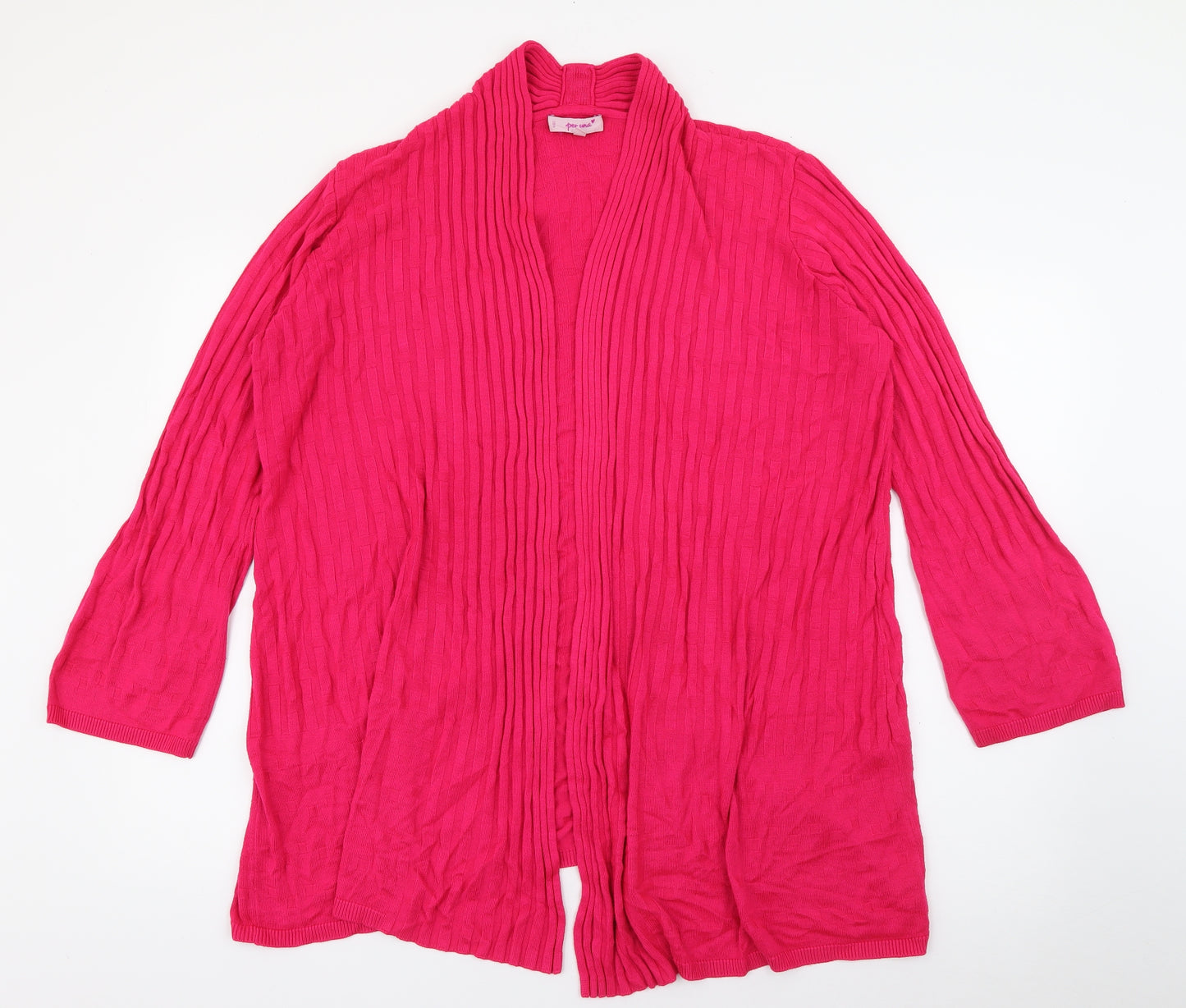 Per Una  Womens Pink V-Neck  Acrylic Cardigan Jumper Size 18