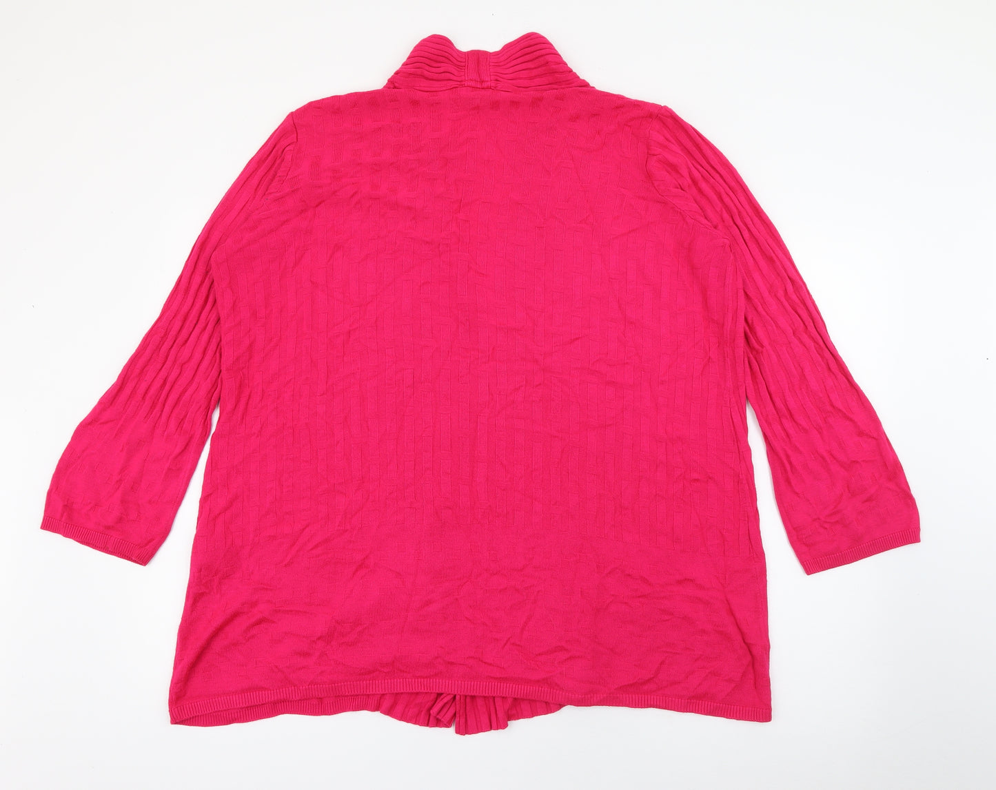 Per Una  Womens Pink V-Neck  Acrylic Cardigan Jumper Size 18