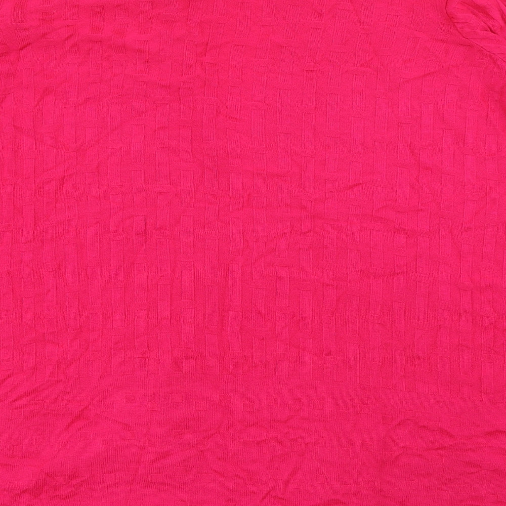 Per Una  Womens Pink V-Neck  Acrylic Cardigan Jumper Size 18