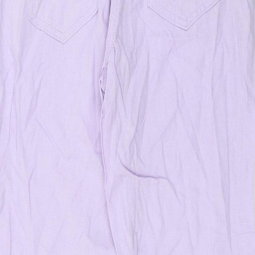 NEXT Womens Purple  Linen Trousers  Size 12 L27 in Regular Button