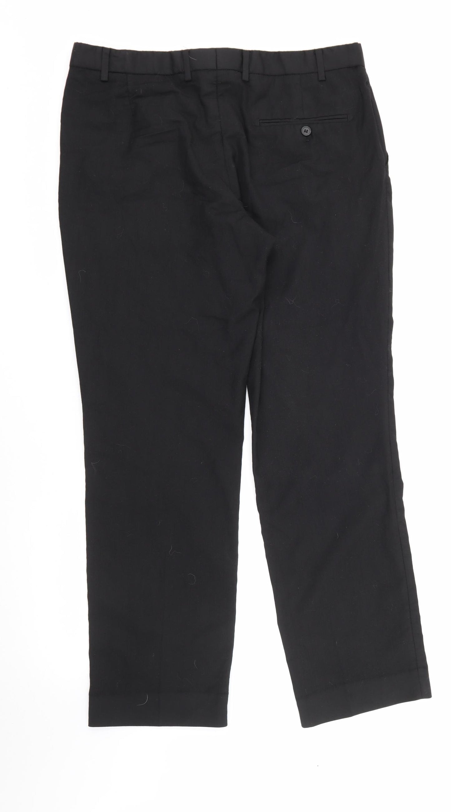Preworn Womens Black  Wool Trousers  Size 36 L29 in Regular Zip