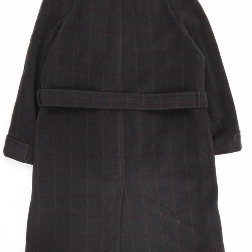 Simon Berwin Mens Grey Plaid  Overcoat Coat Size 40  Button