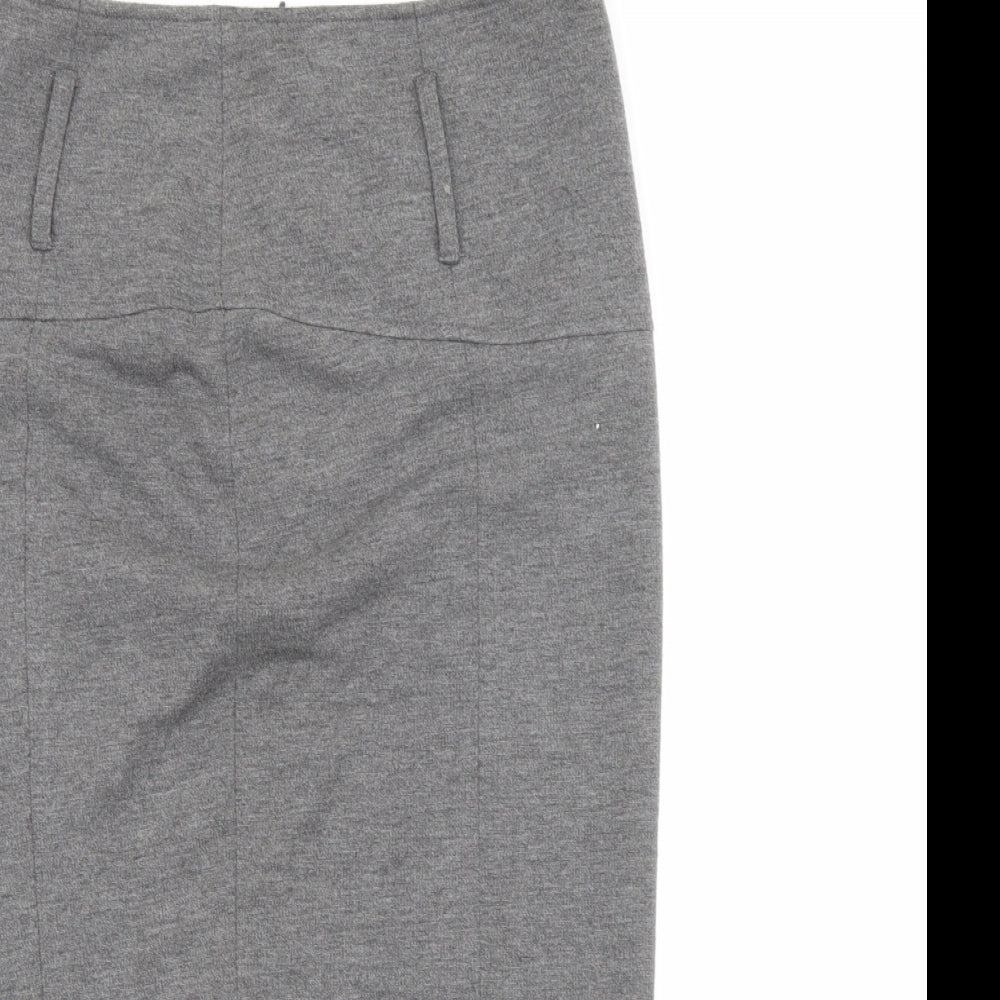 River Island Womens Grey  Polyester Straight & Pencil Skirt Size 12   Zip
