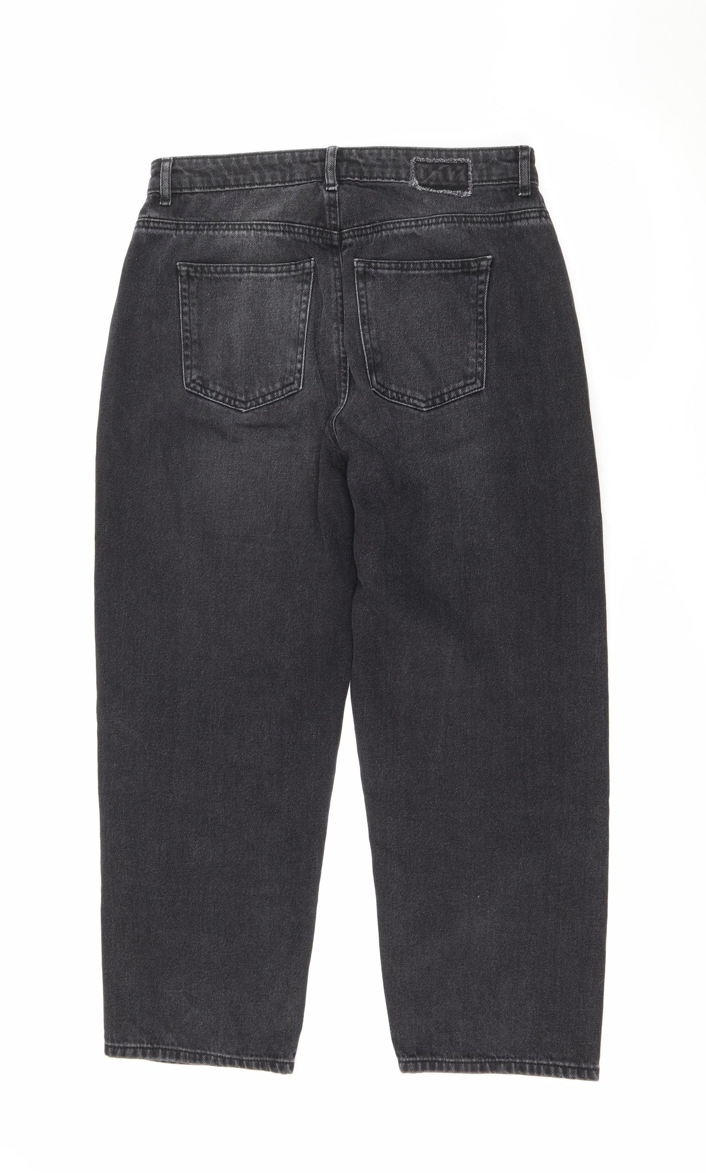 Noisy may Womens Black  Cotton Mom Jeans Size 30 in L25 in Regular Button