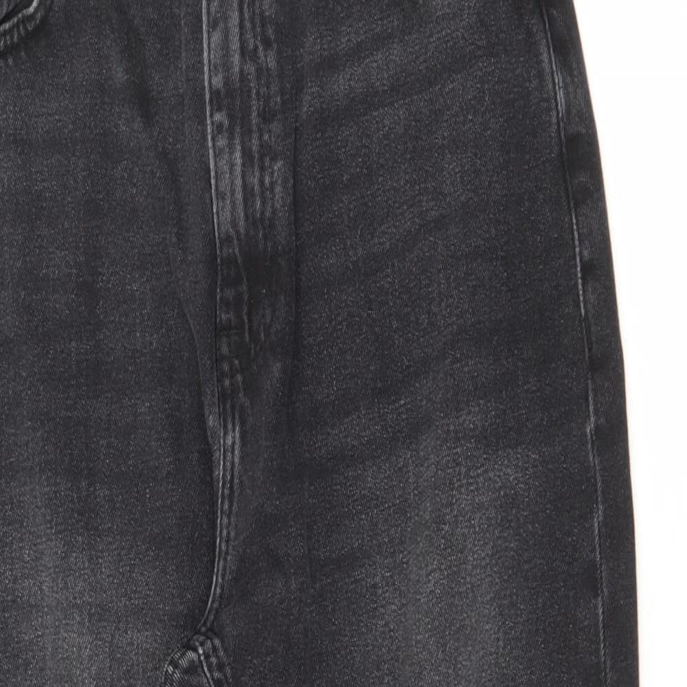 Noisy may Womens Black  Cotton Mom Jeans Size 30 in L25 in Regular Button