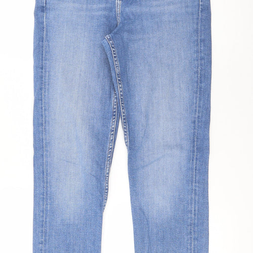 Fat Face Womens Blue  Cotton Skinny Jeans Size 10 L29 in Regular Button
