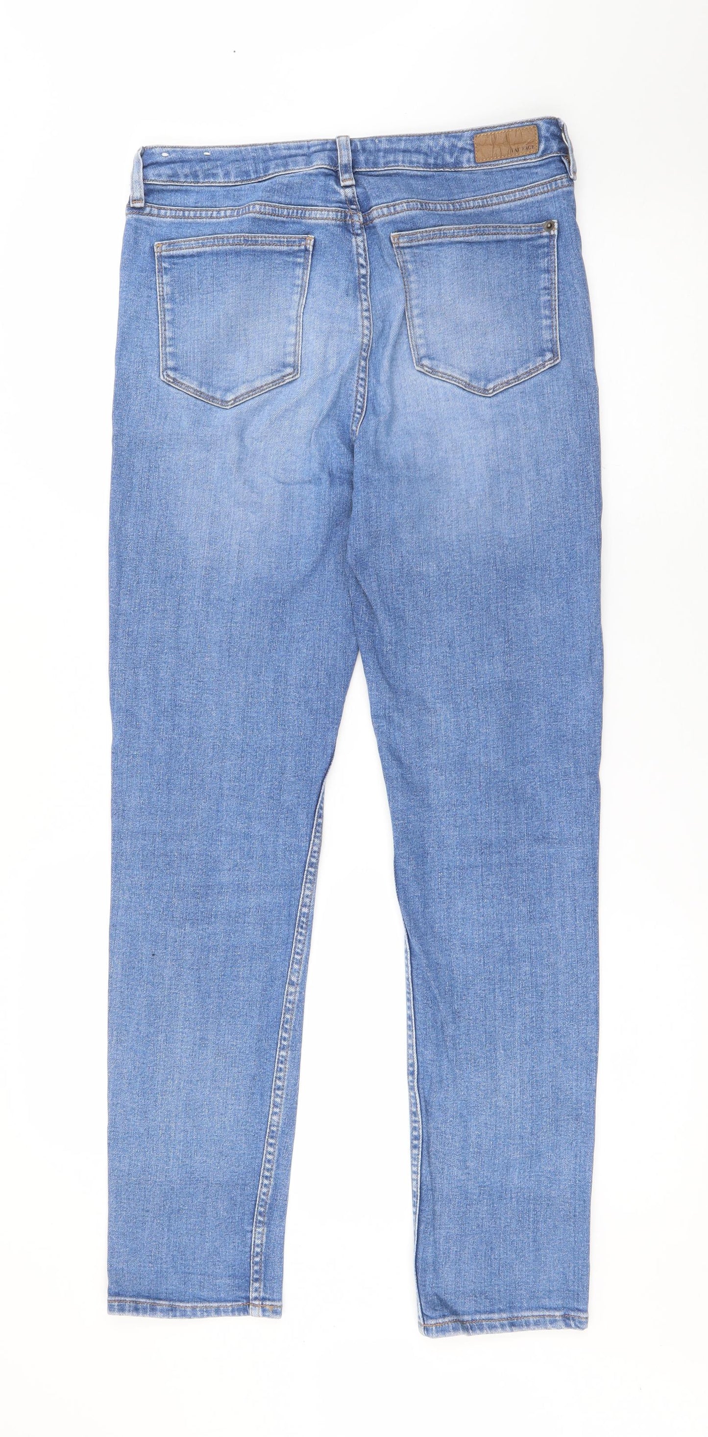 Fat Face Womens Blue  Cotton Skinny Jeans Size 10 L29 in Regular Button