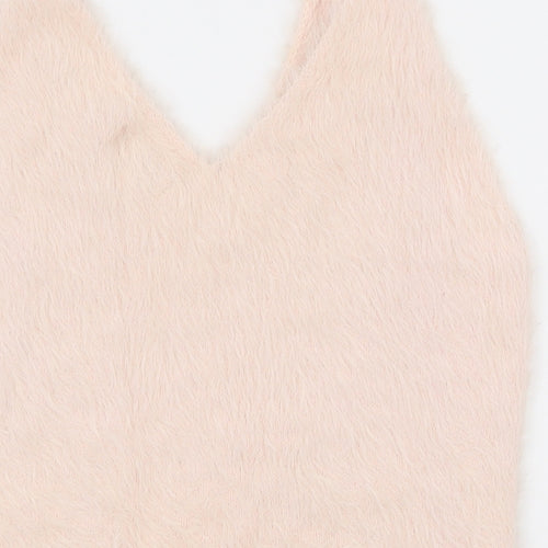Topshop Womens Pink  Nylon Camisole Tank Size 10 V-Neck - Cropped