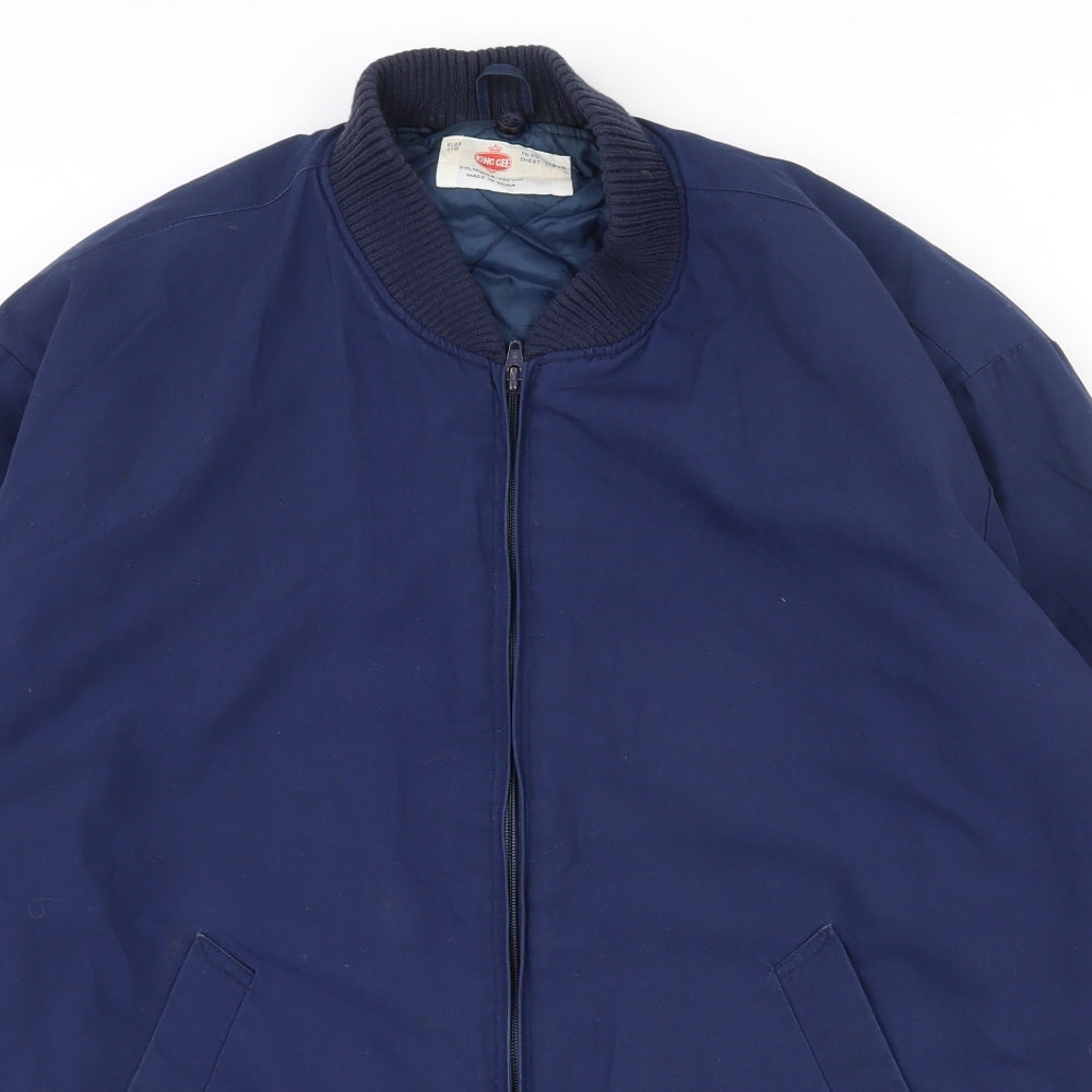 King Gee Mens Blue   Bomber Jacket Coat Size 48  Zip