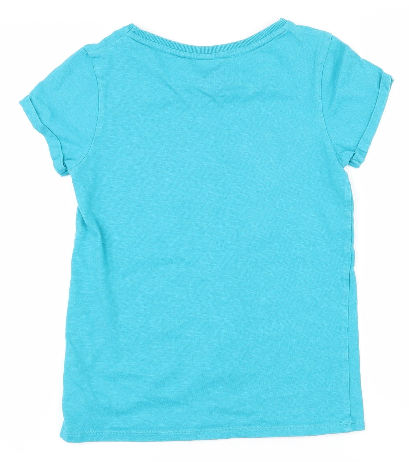 NEXT Girls Blue Houndstooth 100% Cotton Pullover T-Shirt Size 9 Years Round Neck Pullover