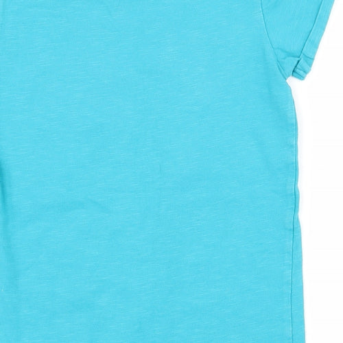 NEXT Girls Blue Houndstooth 100% Cotton Pullover T-Shirt Size 9 Years Round Neck Pullover
