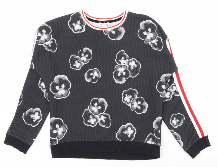 River Island Girls Grey Floral Polyester Pullover Sweatshirt Size 11-12 Years  Pullover