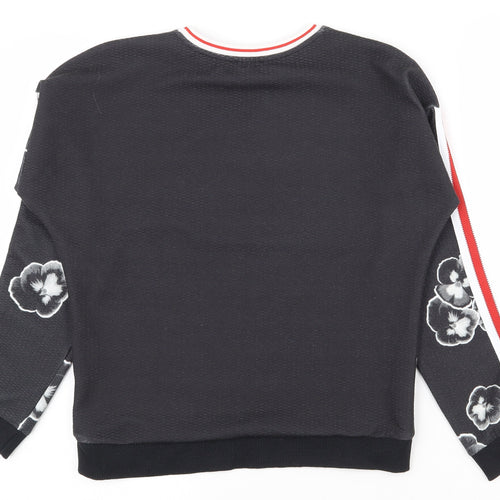 River Island Girls Grey Floral Polyester Pullover Sweatshirt Size 11-12 Years  Pullover