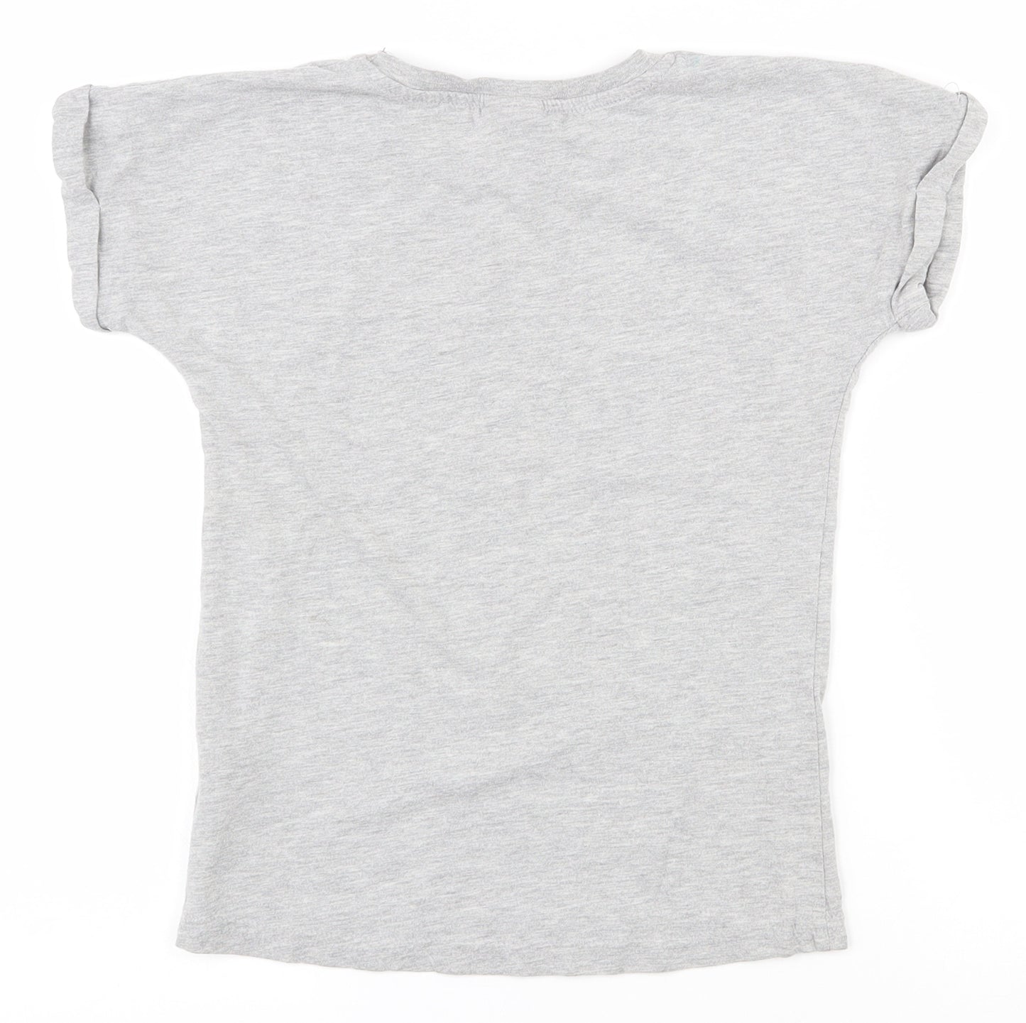smith & brooks Girls Grey  Cork Pullover T-Shirt Size 9-10 Years Crew Neck Pullover