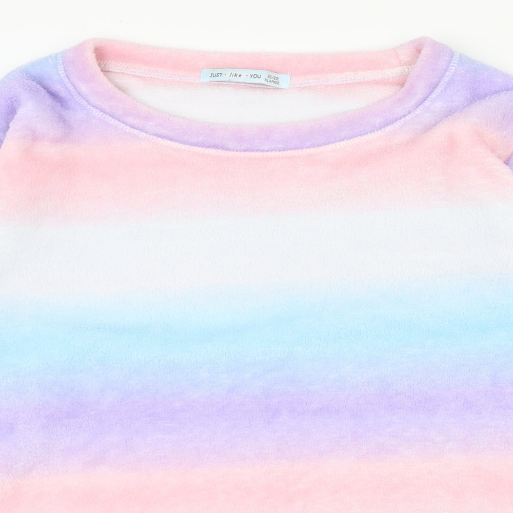 Just Like you Womens Multicoloured Striped Polyester Top Pyjama Top Size 20   - 20-22