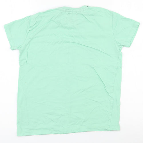 THREADBOYS Boys Green  100% Cotton Pullover T-Shirt Size 9-10 Years Crew Neck Pullover