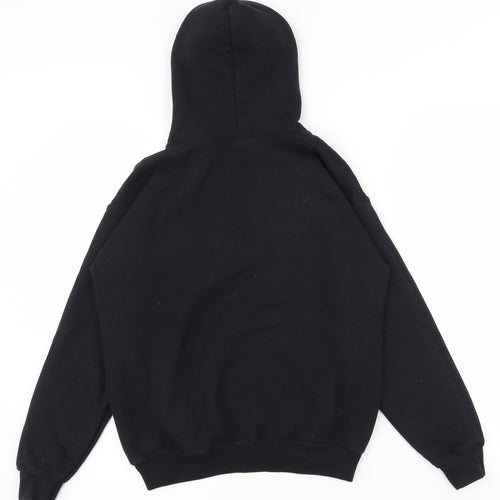 Gildan Boys Black  Cotton Pullover Hoodie Size L  Pullover