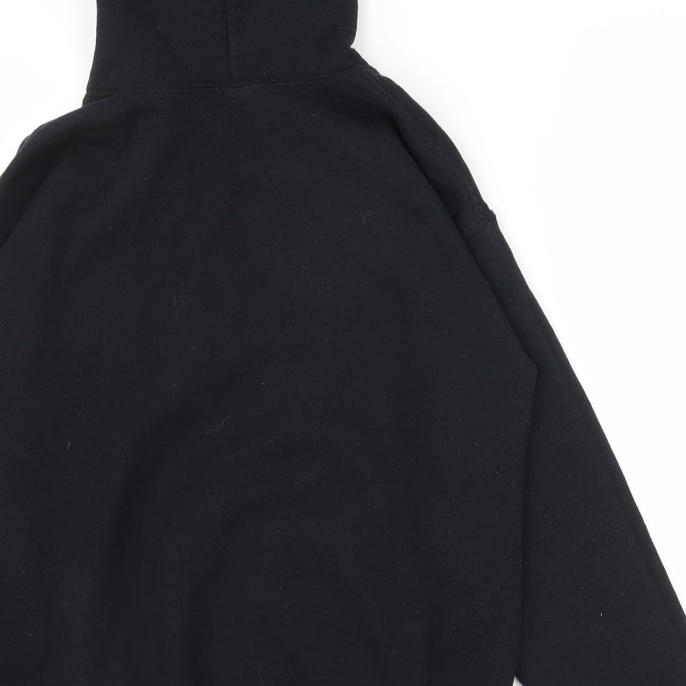 Gildan Boys Black  Cotton Pullover Hoodie Size L  Pullover