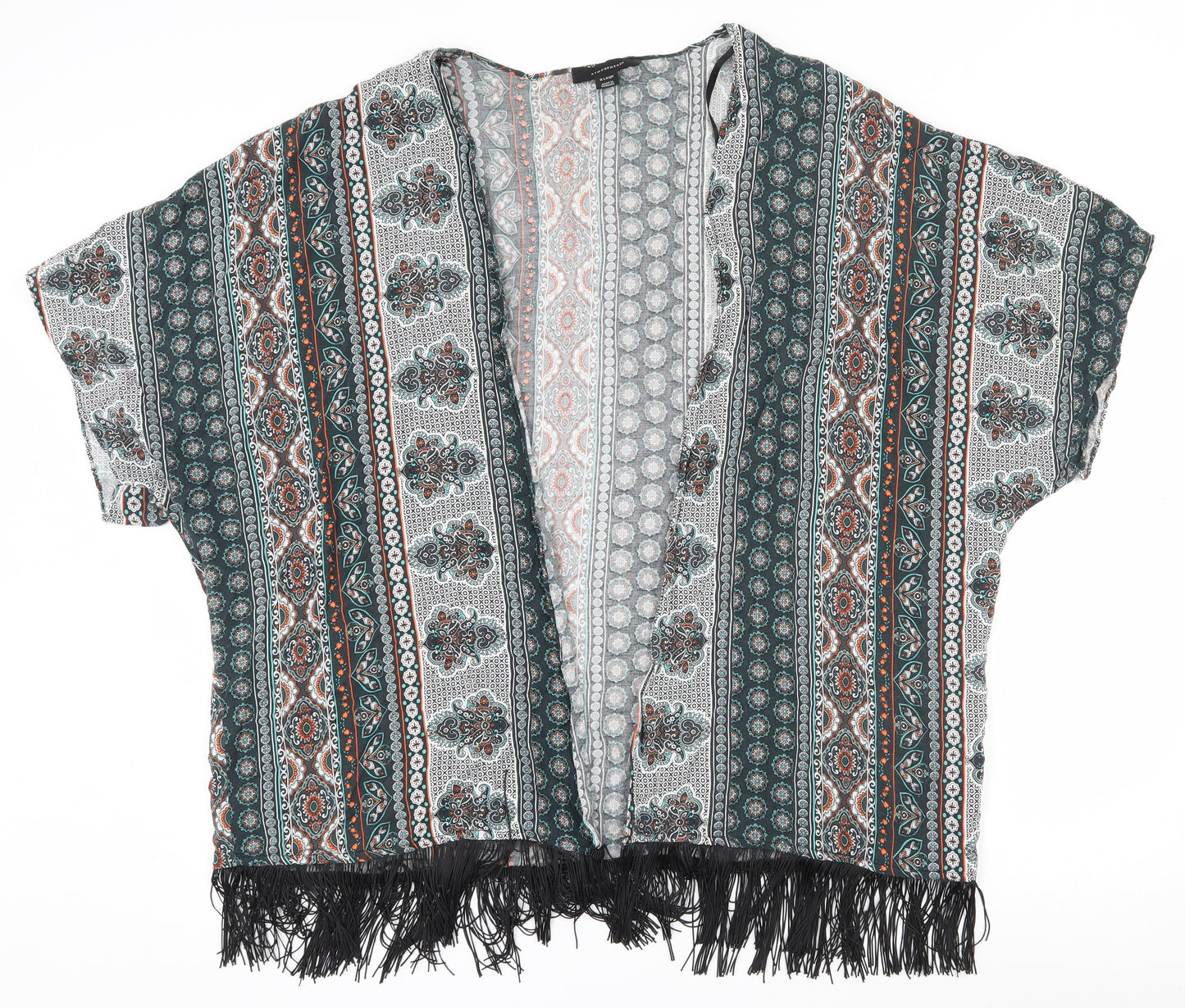 Atmosphere Womens Multicoloured Geometric Viscose Kimono Blouse Size XL V-Neck