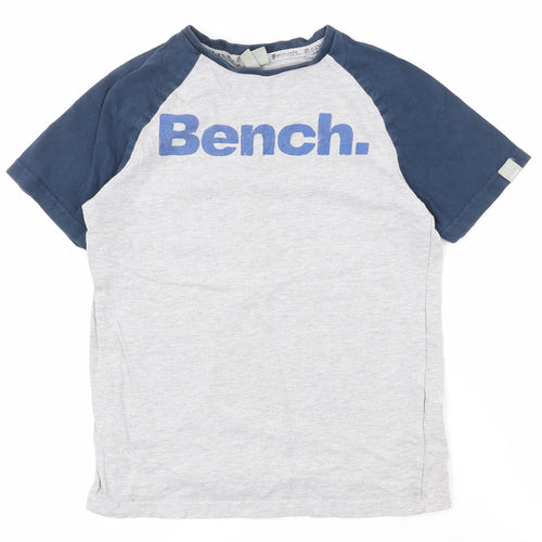 Bench Boys Grey  Cotton Pullover T-Shirt Size 7-8 Years Crew Neck Pullover