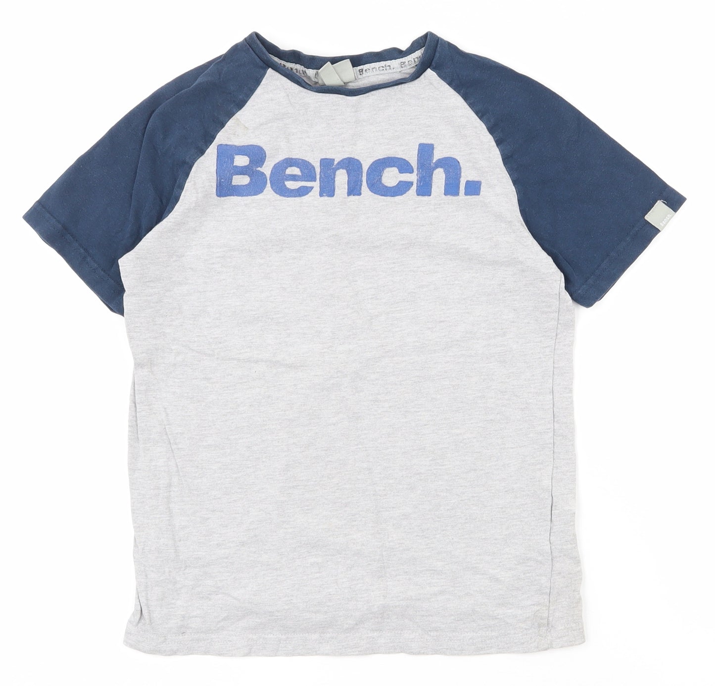 Bench Boys Grey  Cotton Pullover T-Shirt Size 7-8 Years Crew Neck Pullover