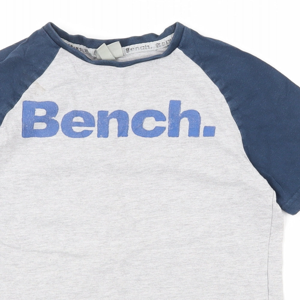 Bench Boys Grey  Cotton Pullover T-Shirt Size 7-8 Years Crew Neck Pullover