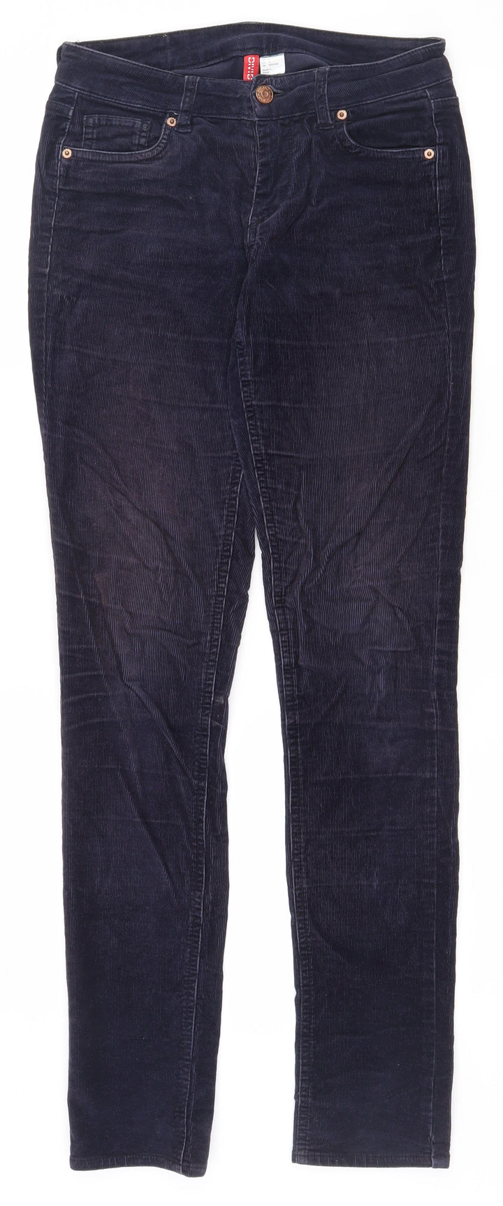 H&M Womens Blue Cotton Skinny Jeans Size 6 L30.5 in Regular Zip