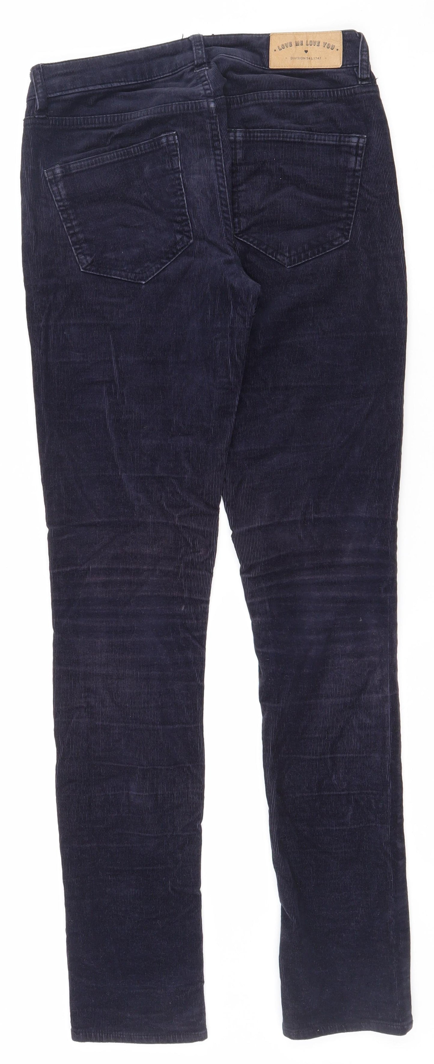 H&M Womens Blue  Cotton Skinny Jeans Size 6 L30.5 in Regular Zip