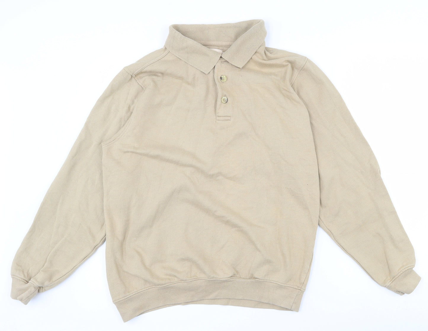EWM Mens Beige  Cotton Pullover Sweatshirt Size S