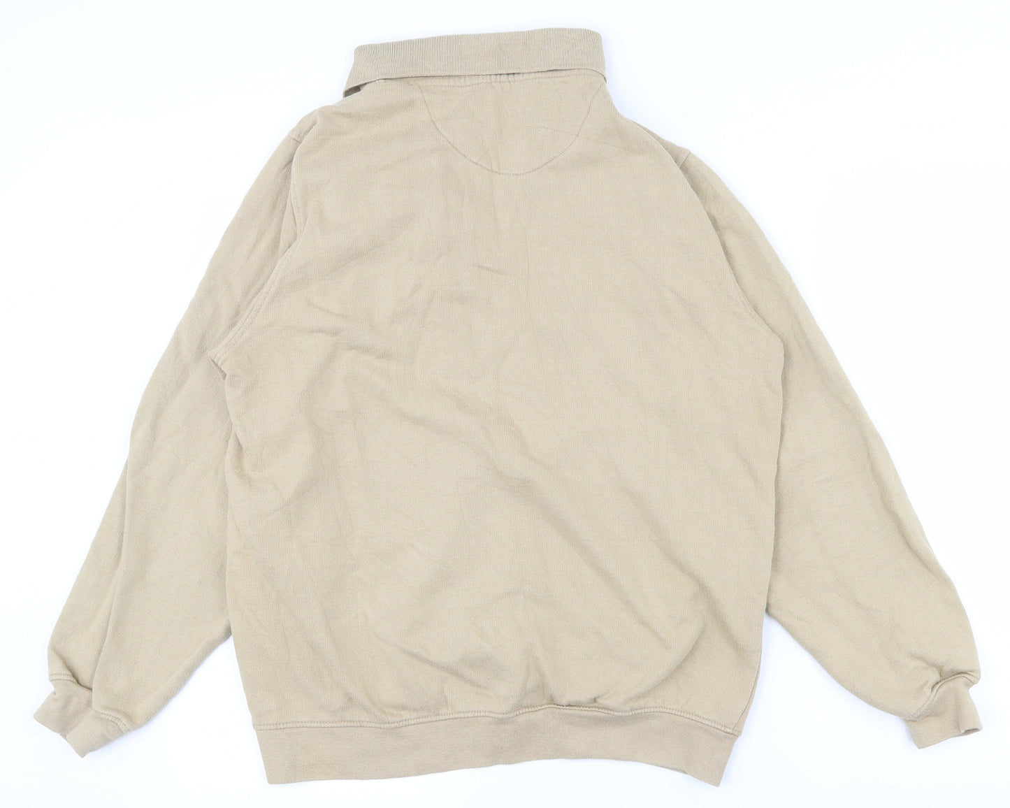 EWM Mens Beige  Cotton Pullover Sweatshirt Size S