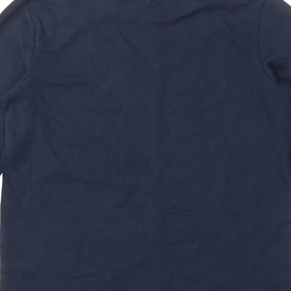 Little Kids  Boys Blue  100% Cotton Basic T-Shirt Size 8-9 Years Round Neck