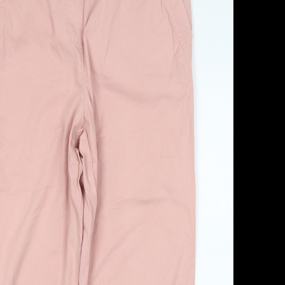 George Womens Pink  Cotton Cropped Trousers Size 14 L24 in  Button